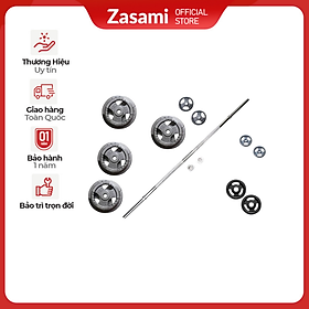 Bộ đòn 1m5 - 50kg tạ (2 đĩa 10kg, 4 đĩa 5kg, 2 đĩa 3kg, 2 đĩa 2kg)