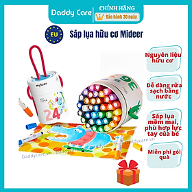 Bút màu sáp hữu  cơ Mideer Silky Crayon kèm quai xách cho bé 12-24-36 màu