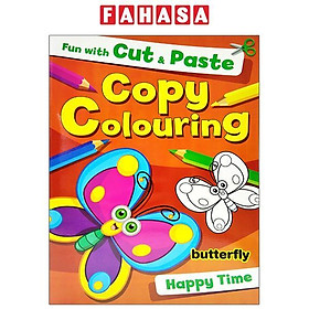 Fun With Cut & Paste Copy Colouring: Butterfly Happy Time