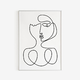 Mua Tranh treo tường | Tranh Abstract Face Line Art Print  Woman Face Line Drawing  Wall Print