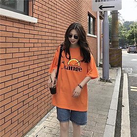 Áo thun form rộng tay lỡ Orange