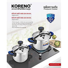 Mua Nồi áp suất inox 304  chống nổ  dùng cho bếp từ bếp ga bếp hồng ngoại dung tích 6 lít và 8 lít hàng chính hãng
