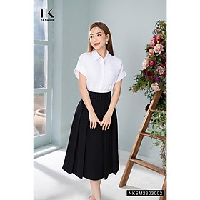 Áo Sơ Mi Nữ NK Fashion Thiết Kế Cổ Đức Vai Chờm Thanh Lịch Kiểu Dáng Đơn Giản Chất Vải Mềm Mịn Thoáng Mát NKSM2303002