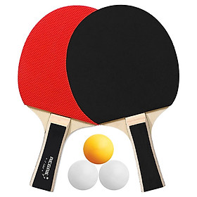 2 cây vợt bóng bàn Ping Pong Tay cầm với phụ kiện luyện tập-Màu đen-Size