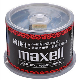 Bộ Đĩa CD MAXELL CD-R 48 Tốc Độ Đen 700M (50 Cái)