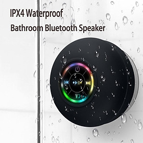 Loa Bluetooth mini Phòng tắm chống nước Âm thanh Loa vòi hoa sen không dây Đèn RGB cho điện thoại Soundbar Loa ô tô rảnh tay Màu sắc: đen