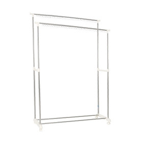 Sào phơi, giá phơi quần áo hộp đôi inox phi 25 có bánh xe cao cấp thay đổi chiều cao