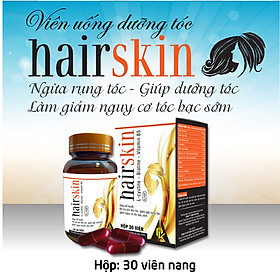 1 lọ Viên uống Hair Skin, chống rụng tóc ngăn ngừa bạc, kích thích mọc tóc bằng vi chất thiết yếu hàng đầu cho mái tóc đen dầy và khỏe mạnh