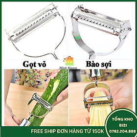 Nạo Rau Củ Quả, Gọt Trái Cây, Dụng Cụ Bào Sợi Thép Không Gỉ Inox 304 Cao Cấp Đa Năng 3 In 1 Tiện Lợi - Free Ship Toàn Quốc