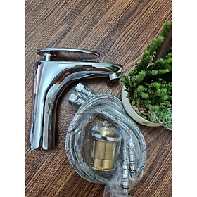 Vòi rửa mặt đồng thau 20 cm nóng lạnh cao cấp n