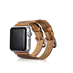  Dây Classic Double Buckle Cuff Genuine Leather cho Apple Watch - Hàng Chính Hãng