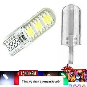 Đèn LED Xi nhan Silicon 6 Led T10 cho xe máy A233-KOC2 - Tặng kèm ốc chân gương mặt cười