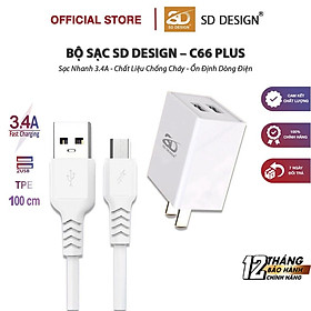 Mua Bộ Củ Sạc Nhanh 3.4A C66 Plus 2 cổng USB SD Design hỗ trợ sạc các dòng điện thoại  Bảo hành 1 đổi 1