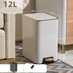 Mua Thùng rác inox- Thùng rác đạp chân cao cấp nắp đóng chậm VIKIT R15