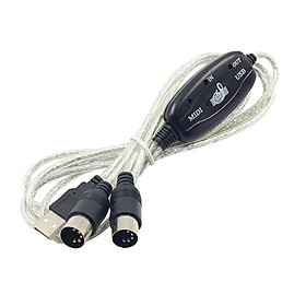 MIDI to USB Interface Cable Cord Converter PC to Music Keyboard Instrument