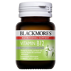 Blackmores Vitamin B12 (Cyanocobalamin) 100mcg 75 Tablets