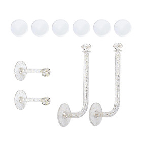 Hairpin Storage Rack Wall Mount Transparent Hook for Office Kitchen Bathroom