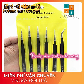 Mua Bộ Nhíp 6 cây bằng thép không gĩ dùng gắp đồ điện tử  điện thoại  sữa chữa đa dụng