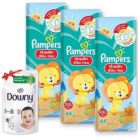 Combo 3 Tã Quần Pampers Điều Hoà Gói Lớn XL52 /XXL44 - Tặng 1 túi Downy dịu nhẹ 800ml