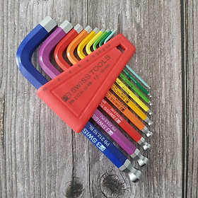 Mua Bộ Lục Giác Màu Đầu Bi Loại Ngắn PB Swiss Tools 212.H-10 RB Rainbow Gồm 9 Chi Tiết Sản Xuất Tại Thụy Sỹ