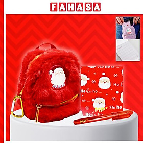 Bóp Viết Mini Giáng Sinh Kèm Sổ Tay Và Bút Bi - MP CH57014 - Màu Đỏ