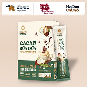 Bột Cacao Sữa Dừa Heyday - Hộp Giấy 12 Gói Tiện Lợi 20g