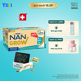 Thùng 24 hộp Sữa pha sẵn Nestlé NANGROW sữa mát công thức từ Thụy Sĩ 6 lốc x (4 hộp x 180ml) - (Bé từ 1 tuổi) Tặng Bảng viết LCD Kalpen