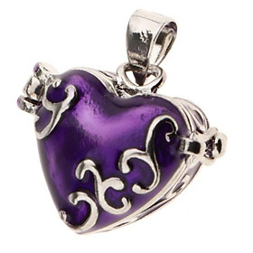 3X Heart Openable Memorial Human Wish Perfume Cremation Keepsake Pendant Purple
