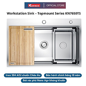 Chậu rửa bát inox KONOX Workstation Sink Topmount Sink KN7650TS