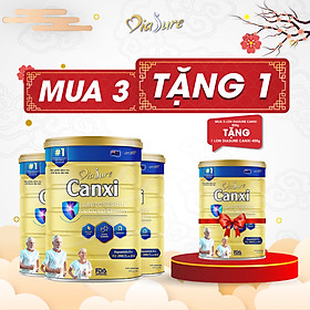 Sữa DIASURE CANXI 850G - hỗ trợ bổ sung dinh dưỡng, nano canxi phòng chống loãng xương, cải thiện vấn đề xương khớp. - 3 lon 850G tặng 1 hộp 450G