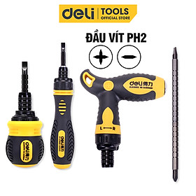 Mua Tua Vít Trợ Lực 2 Đầu Đa Năng Deli  Đầu Vít PH2 2 Cạnh Và 4 Cạnh Tháo Rời - Tay Cầm Chống Trơn Trượt  Tiện Dụng DL626010