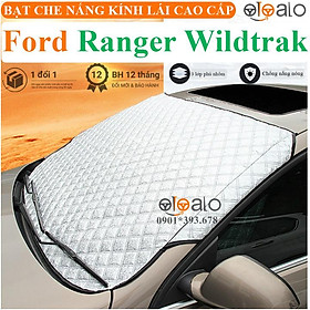 Tấm che nắng kính lái ô tô Ford Ranger Wildtrak vải dù 3 lớp cao cấp TKL - OTOALO
