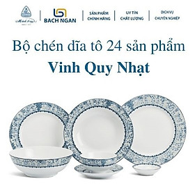 Mua Bộ chén dĩa sứ Minh Long 6 người - 24 sản phẩm - Jasmine Vinh Quy Nhạt dùng cho gia đình  sứ đẹp cao cấp  dùng trong gia đình  đãi khách  quà tặng tân gia