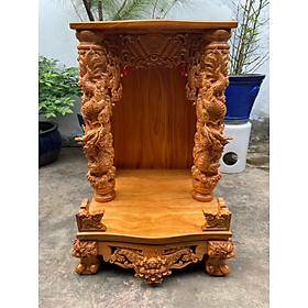 Mua Bàn thờ thần tài ông địa mẫu Rồng Mây cao cấp 68 x 68 x 107cm - Gỗ gõ đỏ