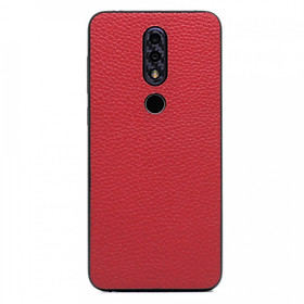 Ốp da dán cho Nokia 6.1 Plus - Da thật nhập khẩu cao cấp - Chính hãng Davis (Đỏ vân)