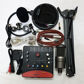 Mua Bộ combo mic livestream hát karaoke sm8b card icon upod dây ma2 chân kẹp BH 6 tháng