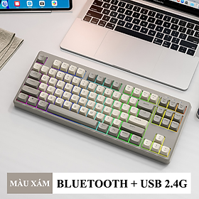 Mua Bàn phím không dây FREEWOLF M87 kết nối Bluetooth và chip USB 2.4G thiết kế TKL 87 phím với nút nhấn không tiếng ồn - Hàng Chính Hãng
