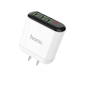 Cốc sạc nhanh 3 cổng Hoco HK1 5A hàng chính hãng