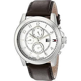 Tommy Hilfiger Men's 1710294 Stainless Steel Watch with Brown Leather Band