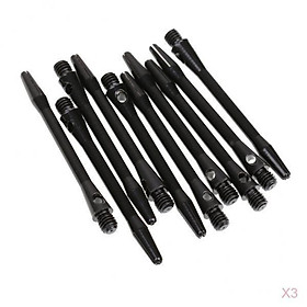 30 Pieces 53mm 2BA Thread Aluminium Alloy Re-Grooved Stems Shafts Black