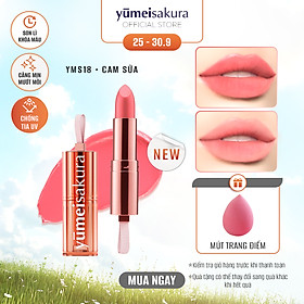 Son Thỏi Màu Cam Sữa Lì Mịn Siêu Dưỡng Yumeisakura Chotto Matte Milky Orange Lipstick YMS18 3.5g