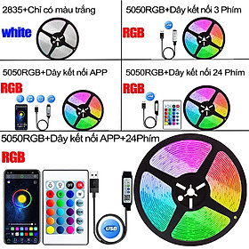 Đèn led trang trí phòng ngủ đèn nháy 16 triệu màu đèn dây led 5050 RGB có