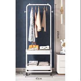 Mua Giá Kệ Treo Quần Áo 2 Tầng Có Chỗ Để Đồ Và Bánh Xe Di Chuyển Dùng Cho Gia Đình  Sap  Sinh Viên (NC8)