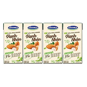 THÙNG SỮA ĐẬU NÀNH VINAMILK HẠT HẠNH NHÂN - 48 HỘP X 180ML