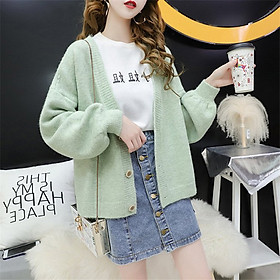 Áo khoác cardigan nữ, áo khoác len họa tiết trơn, phong cách Hàn Quốc nhẹ nhàng AK11