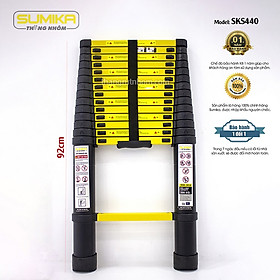 Mua Thang Rút Đơn  Thang nhôm rút gọn SUMIKA SKS440 - Chiều cao tối đa 4.4m  sơn tĩnh điện  chống trầy xước  khóa chốt cao cấp  đế cao su chống trượt  bậc thang diện tích rộng  nhỏ gọn  tiện lợi di chuyển - Luôn Có Phụ Kiện Thay Thế