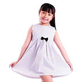 Đầm Xòe Bé Gái Chấm Bi Nơ Xanh Đen Ugether UKID65