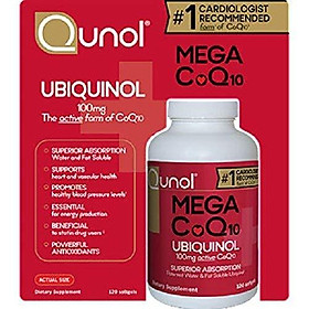 Bổ sung CoQ10 cho tim Ubiquinol Qunol Mega CoQ10 Ubiquinol 100mg 120 viên