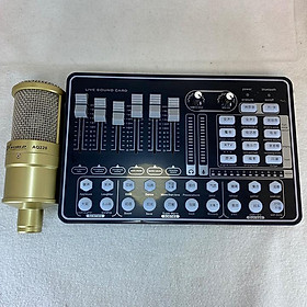 Mua Combo Livestream Thu Âm Mic AQ220 Sound card H9 2021 Bluetooth