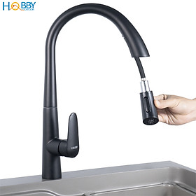 Mua Vòi rửa chén nóng lạnh dây rút gọn sơn đen nhám Hobby home decor VDR12
